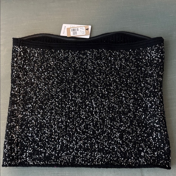 Black Sequin strapless top NWT - Picture 2 of 5